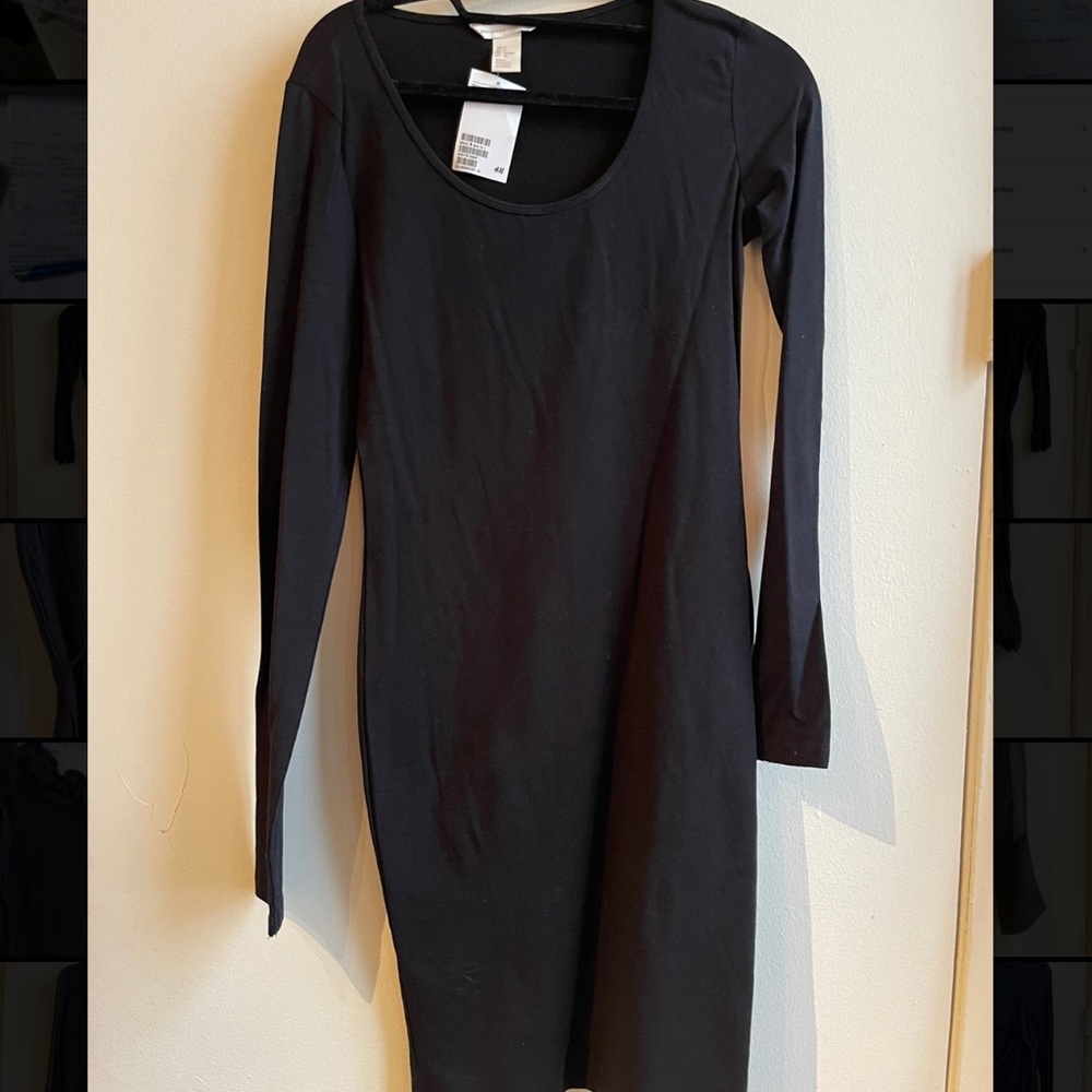 H&M black long sleeve dress